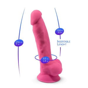 SILEXD - MODELO 1 PÃNIS REALISTA PREMIUM SILICONE SILEXPAN ROSA FLUORESCENTE 17,5 CM